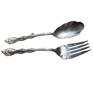 International Silverplate Interlude Serving Set Fork Spoon 9 inch Vintage